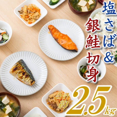 AB346.バラ凍結で便利！塩さば＆銀鮭ミックス（合計約2.5kg） 996171 - 福岡県新宮町